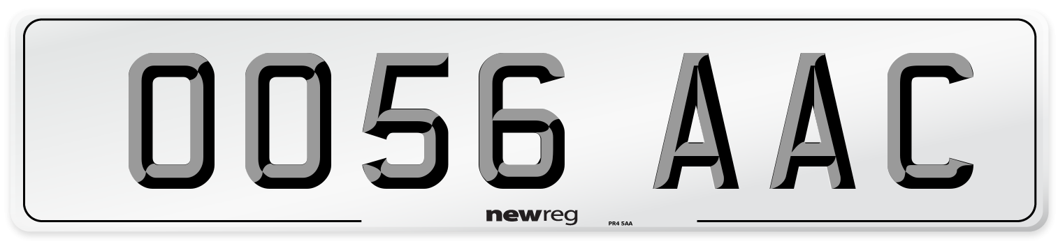 OO56 AAC Number Plate from New Reg